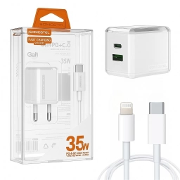 Cargador R�pido GaN Doble Puerto 35W + Cable Lightning Somostel SMS-Q33