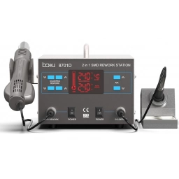 Estacin de Soldadura 2 en 1: Cautn + Aire Caliente 700&#8239;W BAKU BA-8701D