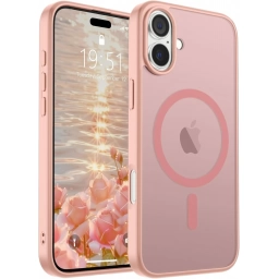 Funda Protectora para iPhone 16 Rosa Mate (con MagSafe)
