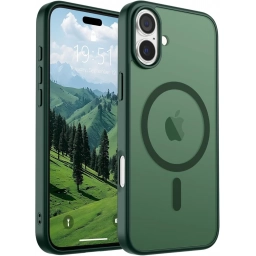 Funda Protectora para iPhone 16 Verde Mate (con MagSafe)