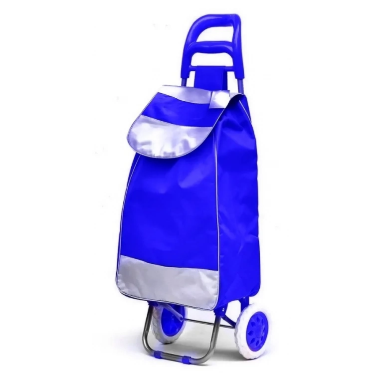 Carrito De Feria Lona Azul Resistente